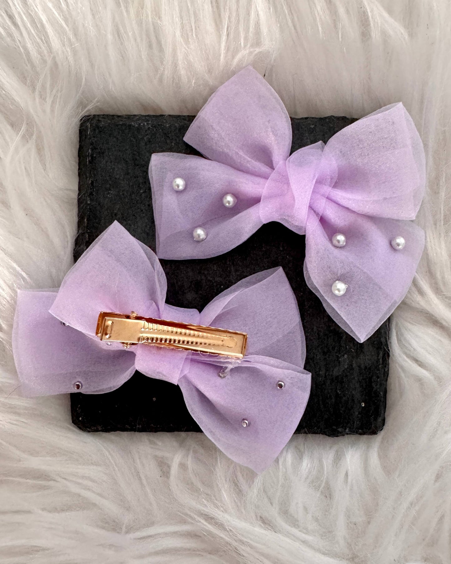 Jacinta Midi Hair Bows Purple