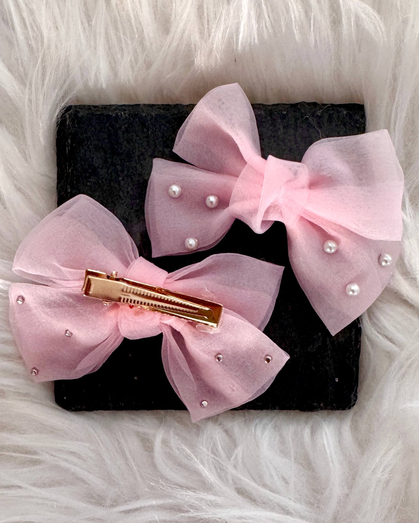 Jacinta Midi Hair Bows Light Pink