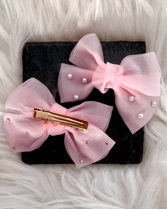Jacinta Midi Hair Bows Light Pink