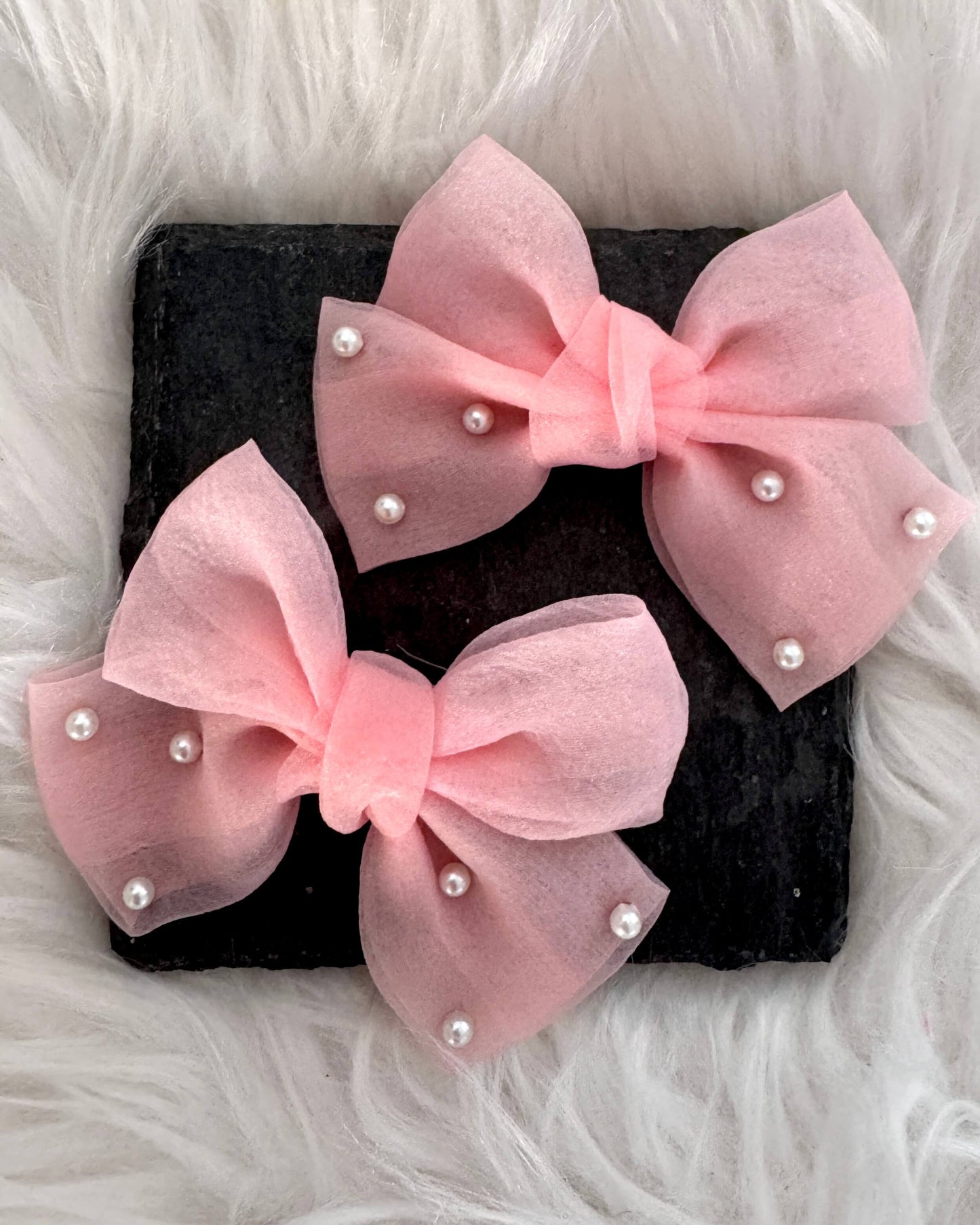 Jacinta Midi Hair Bows Peachy Pink