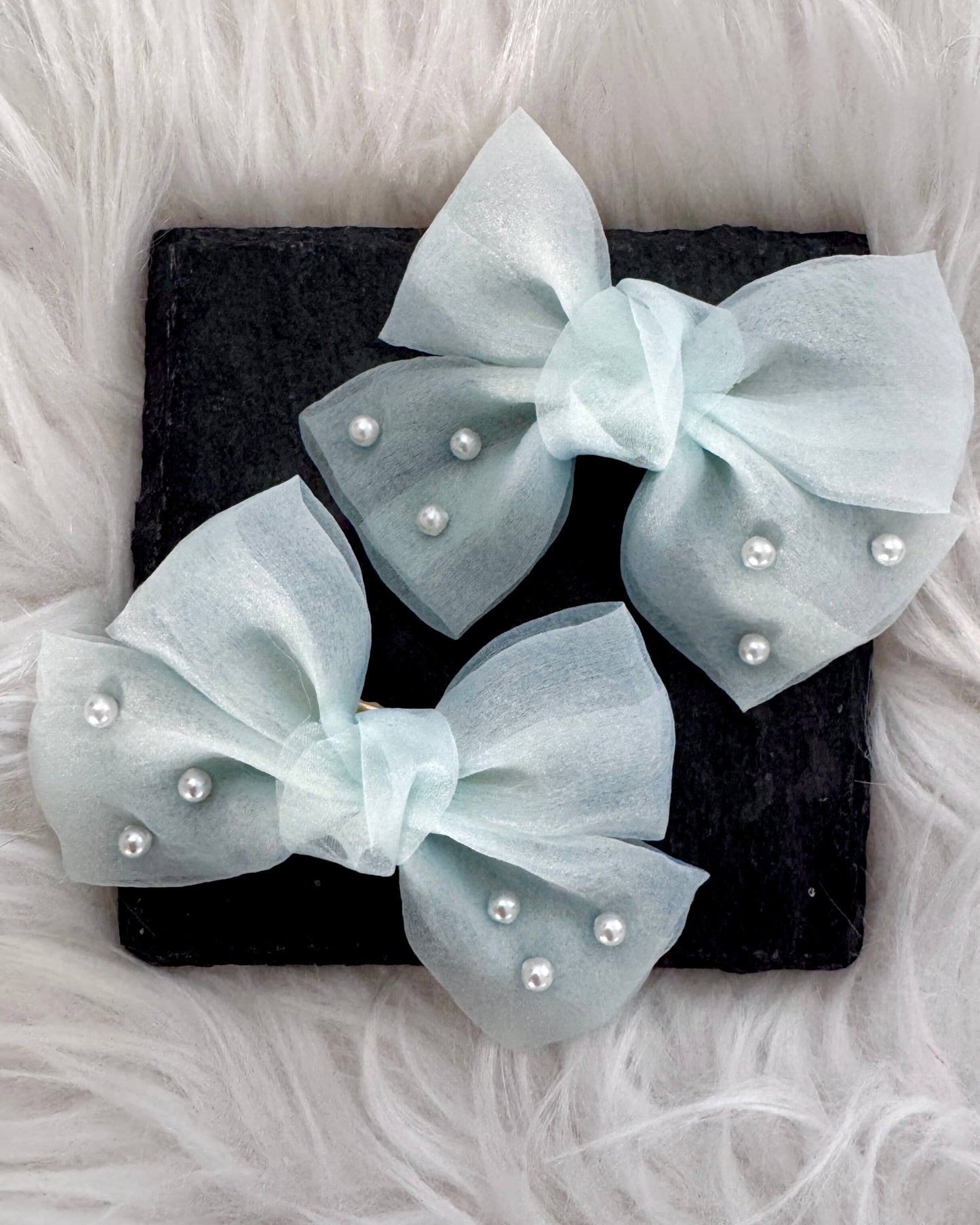 Jacinta Midi Hair Bows Aqua