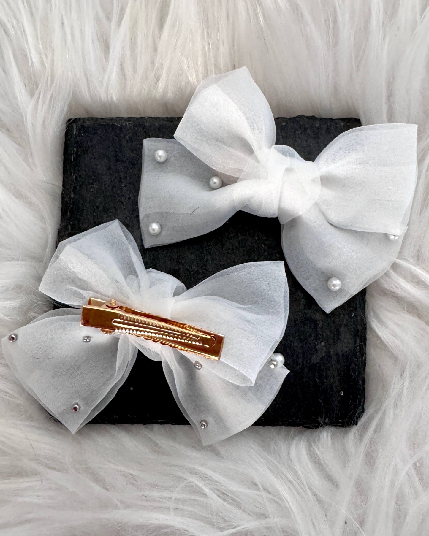 Jacinta Midi Hair Bows White