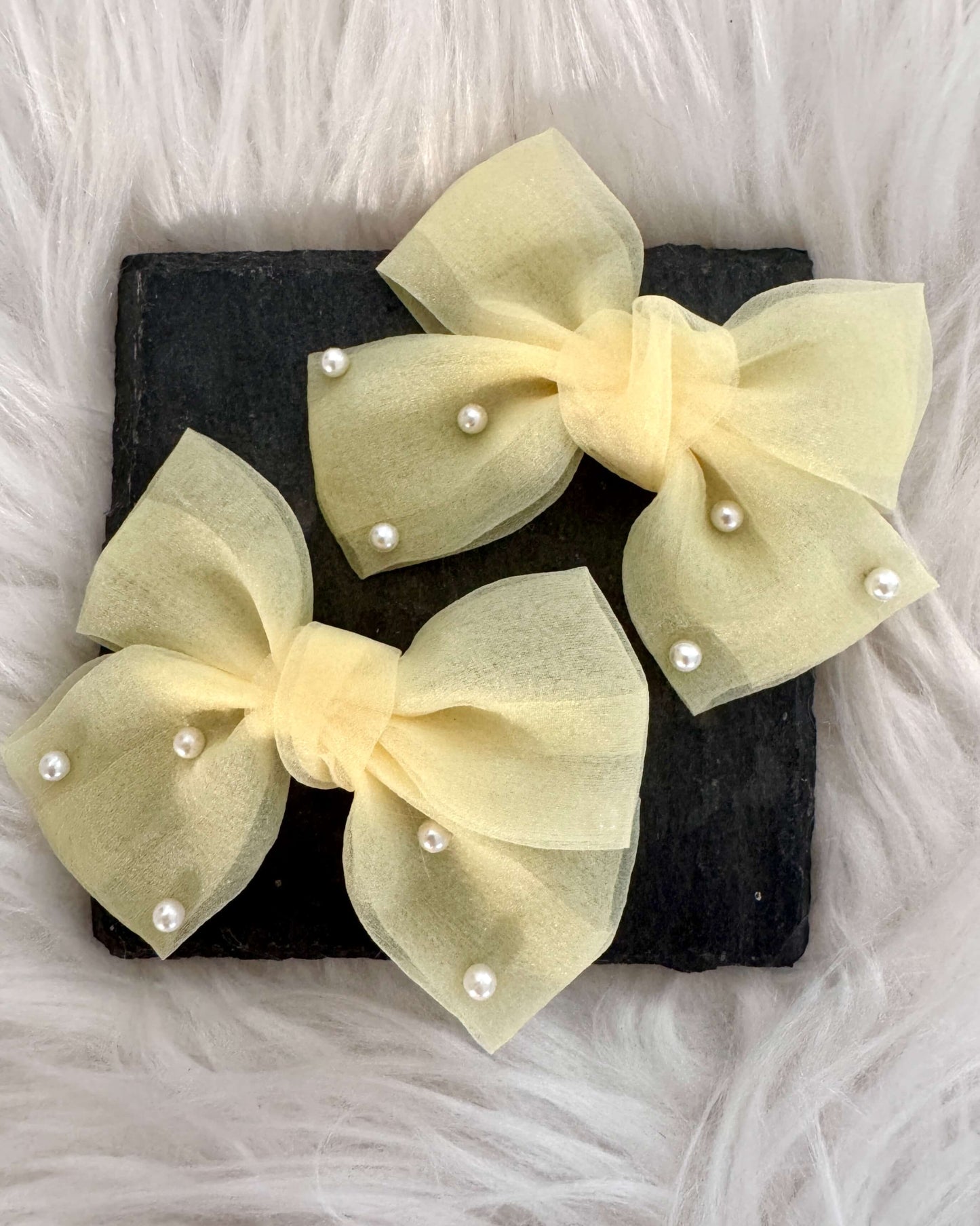 Jacinta Midi Hair Bows Yellow