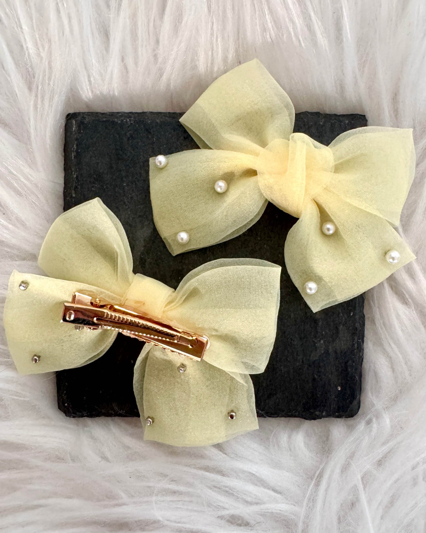 Jacinta Midi Hair Bows Yellow