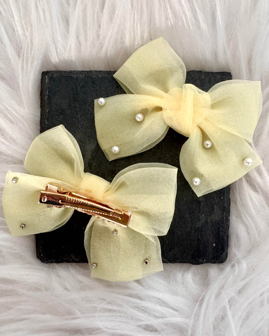 Jacinta Midi Hair Bows Yellow