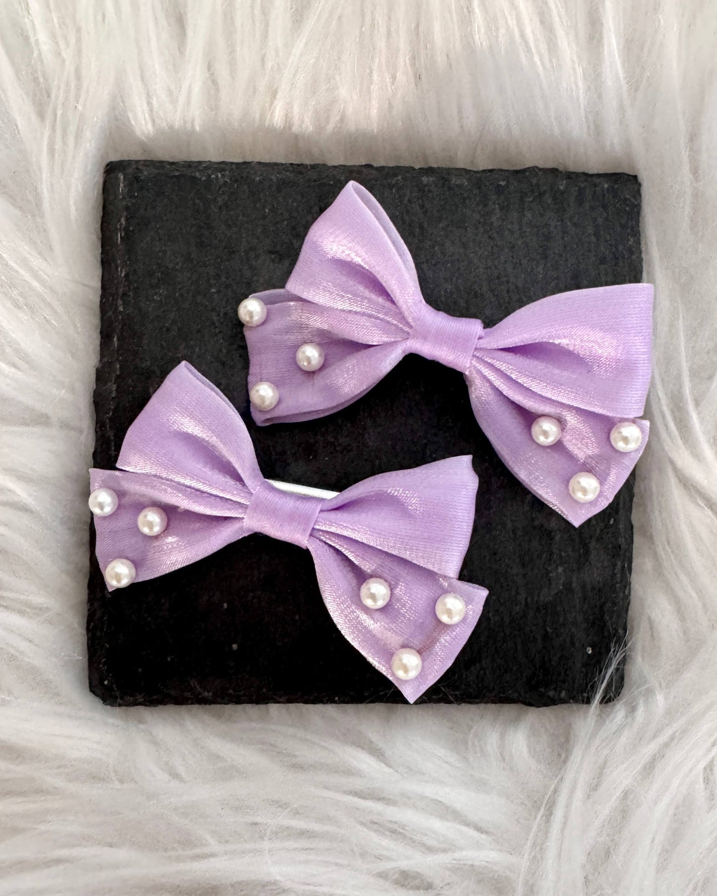 Tilly Mini Hair Bows Purple