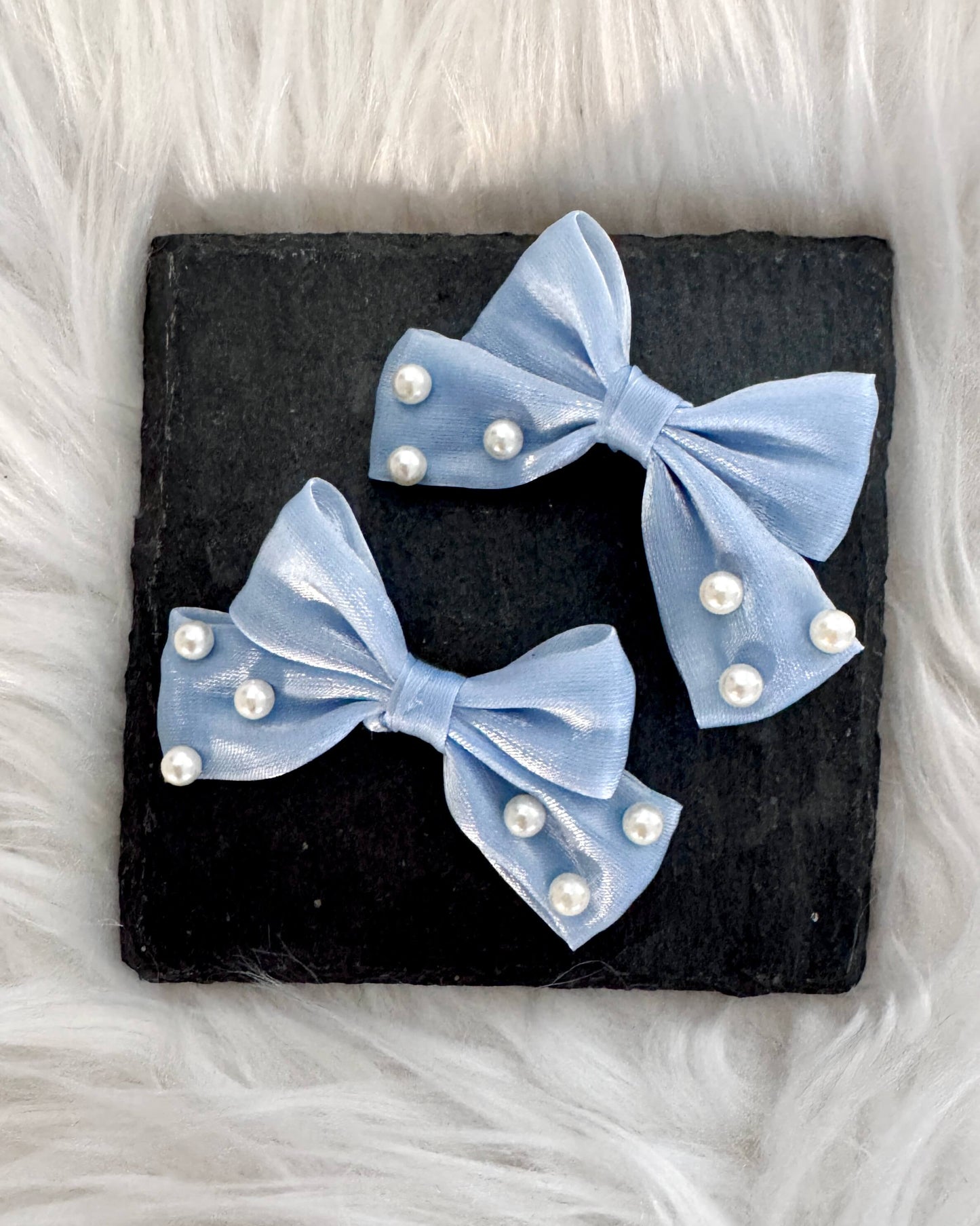 Tilly Mini Hair Bows Blue
