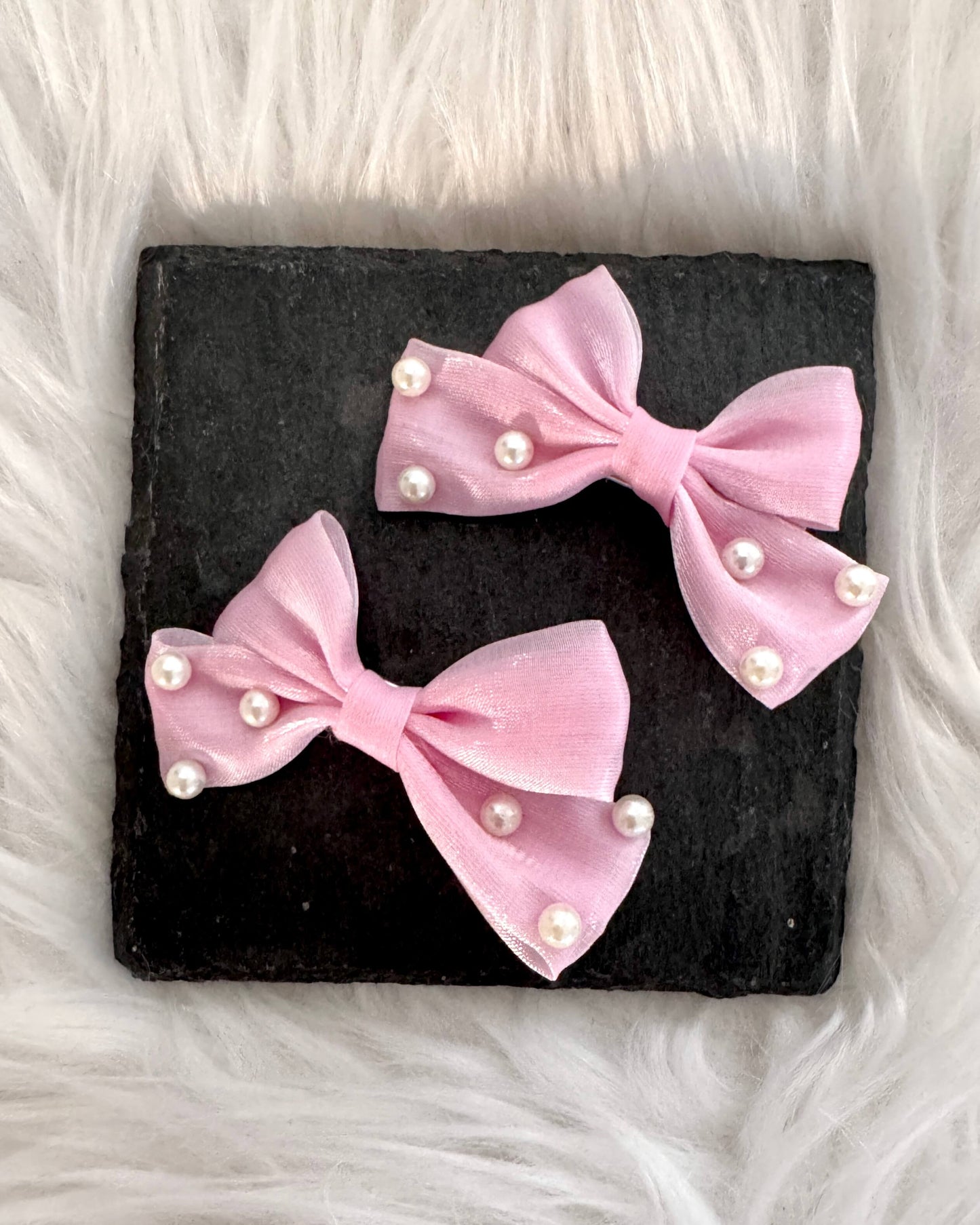 Tilly Mini Hair Bows Baby Pink