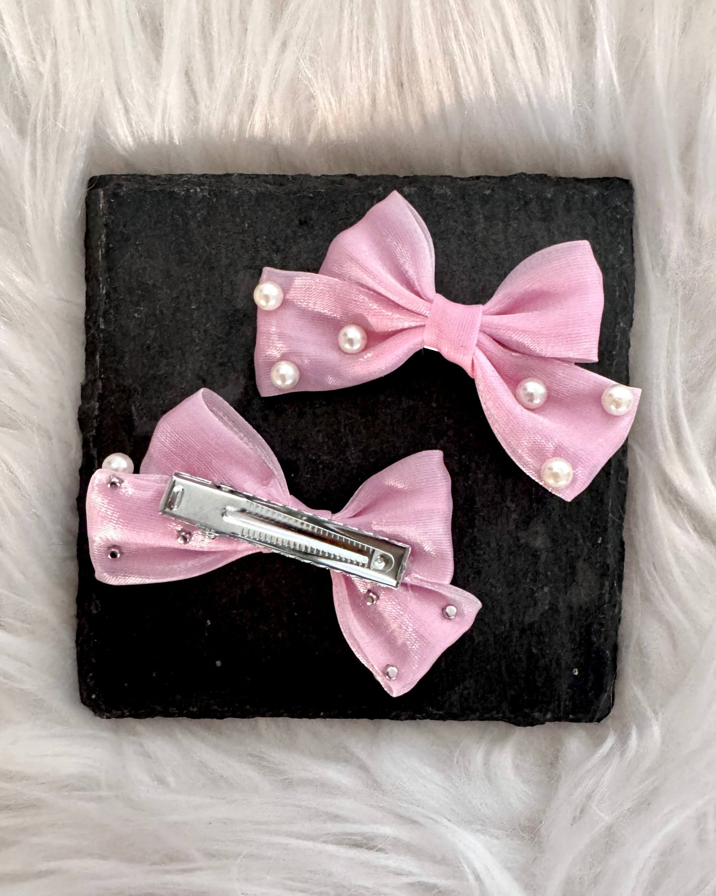 Tilly Mini Hair Bows Baby Pink