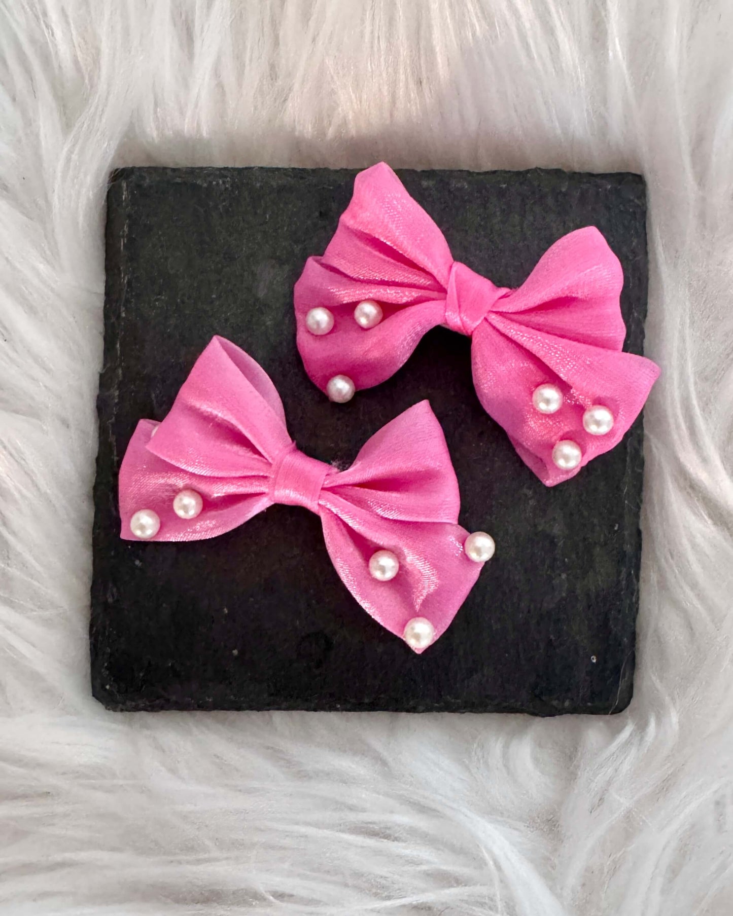 Tilly Mini Hair Bows Bright Pink