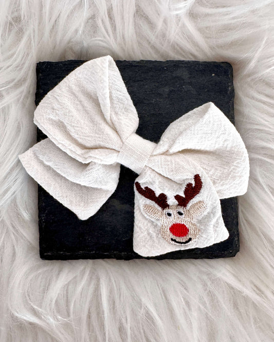 Reindeer Midi Hair Bow