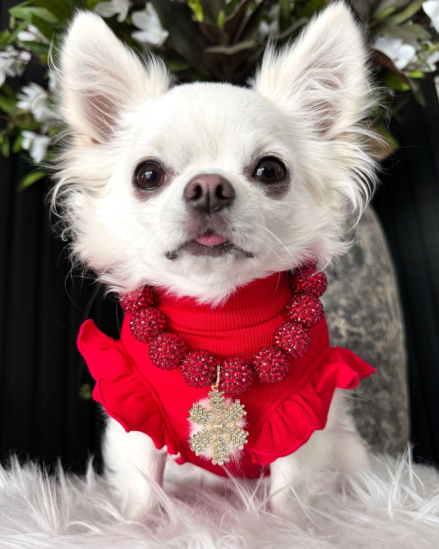 Emma Red Necklace With Christmas Charm