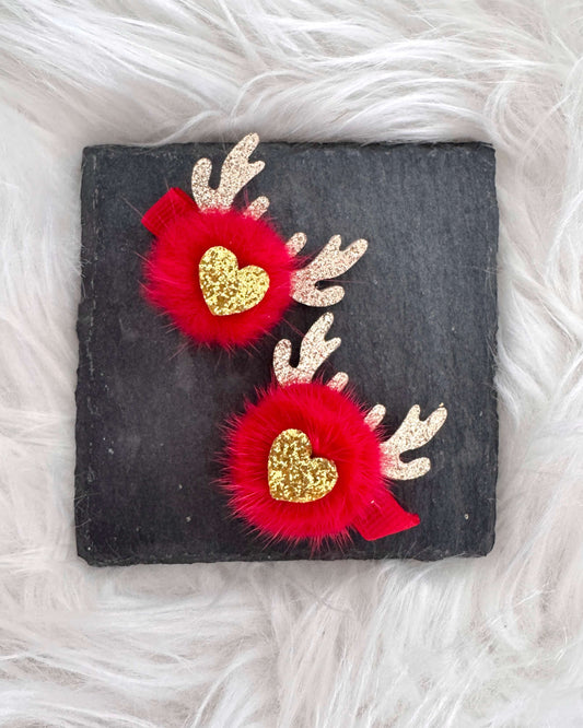 Red Reindeer Mini Bows