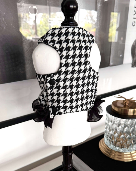 Houndstooth Dress-Harness and Lead Set