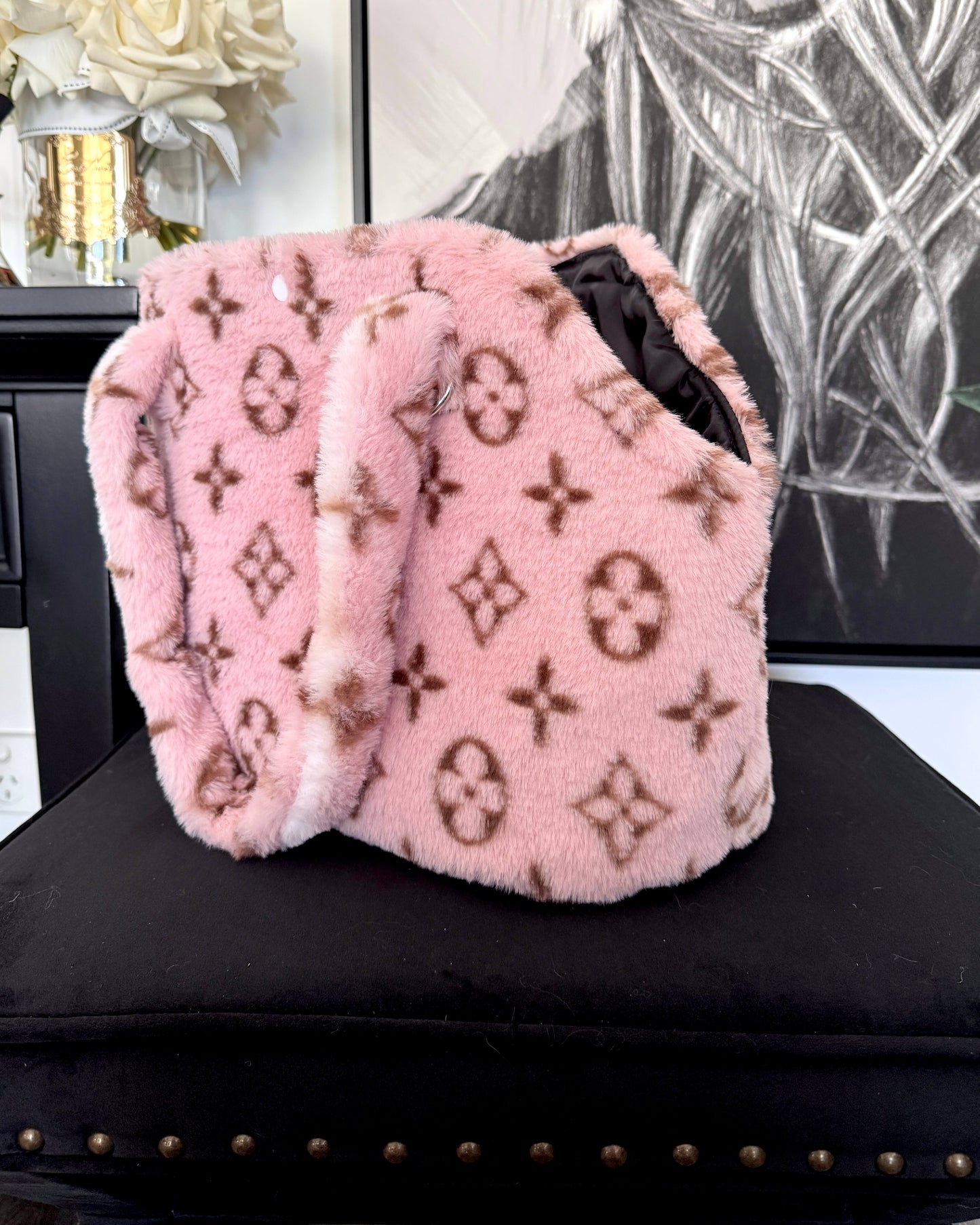 Luxe Designer Snuggle Tote Carry Bag - Pink