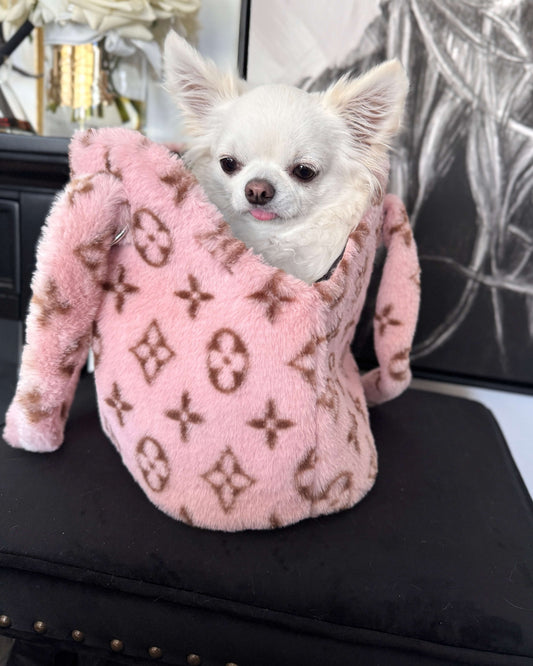 Luxe Designer Snuggle Tote Carry Bag - Pink