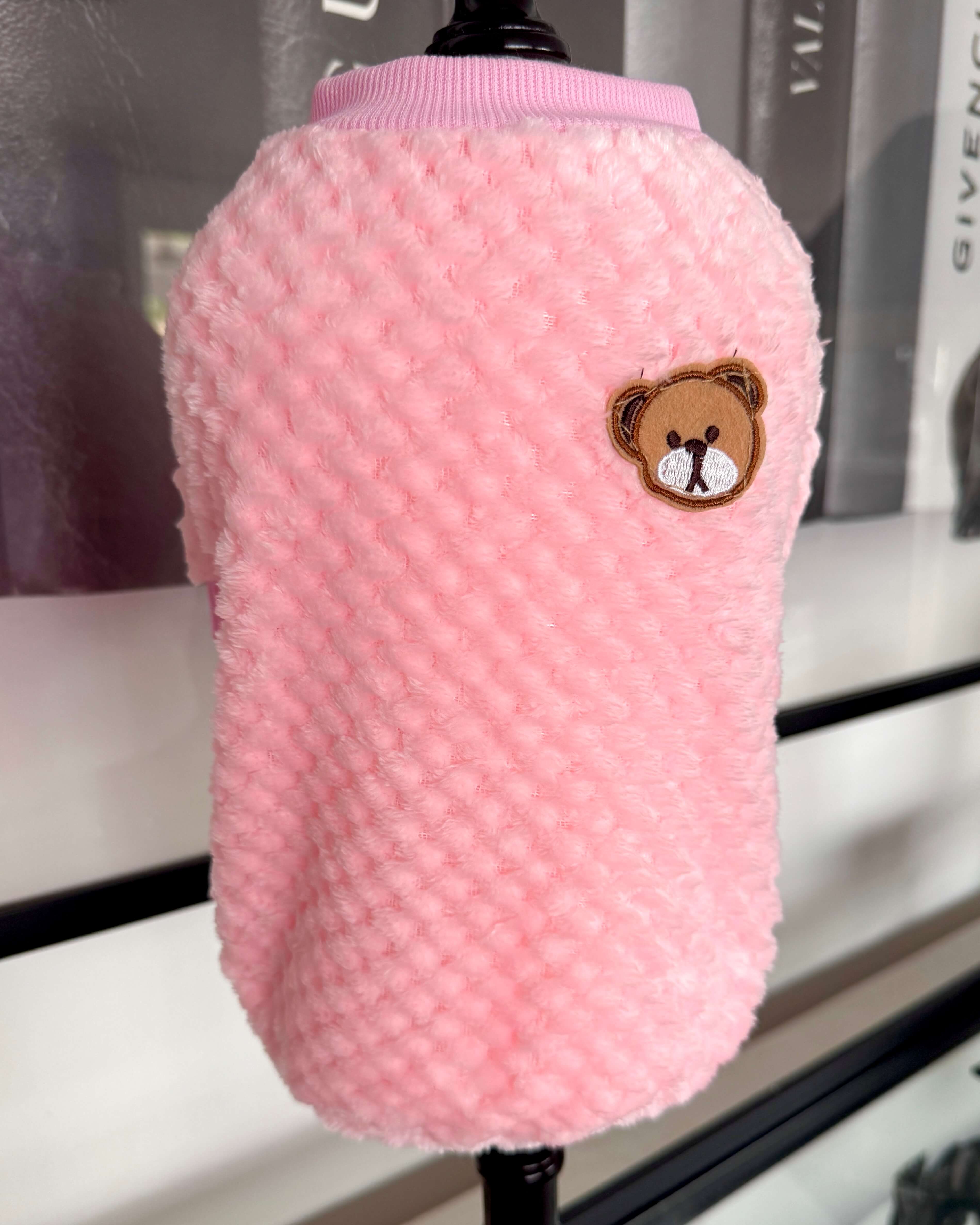 Teddy Pink Waffle Jumper – tinypawcouture