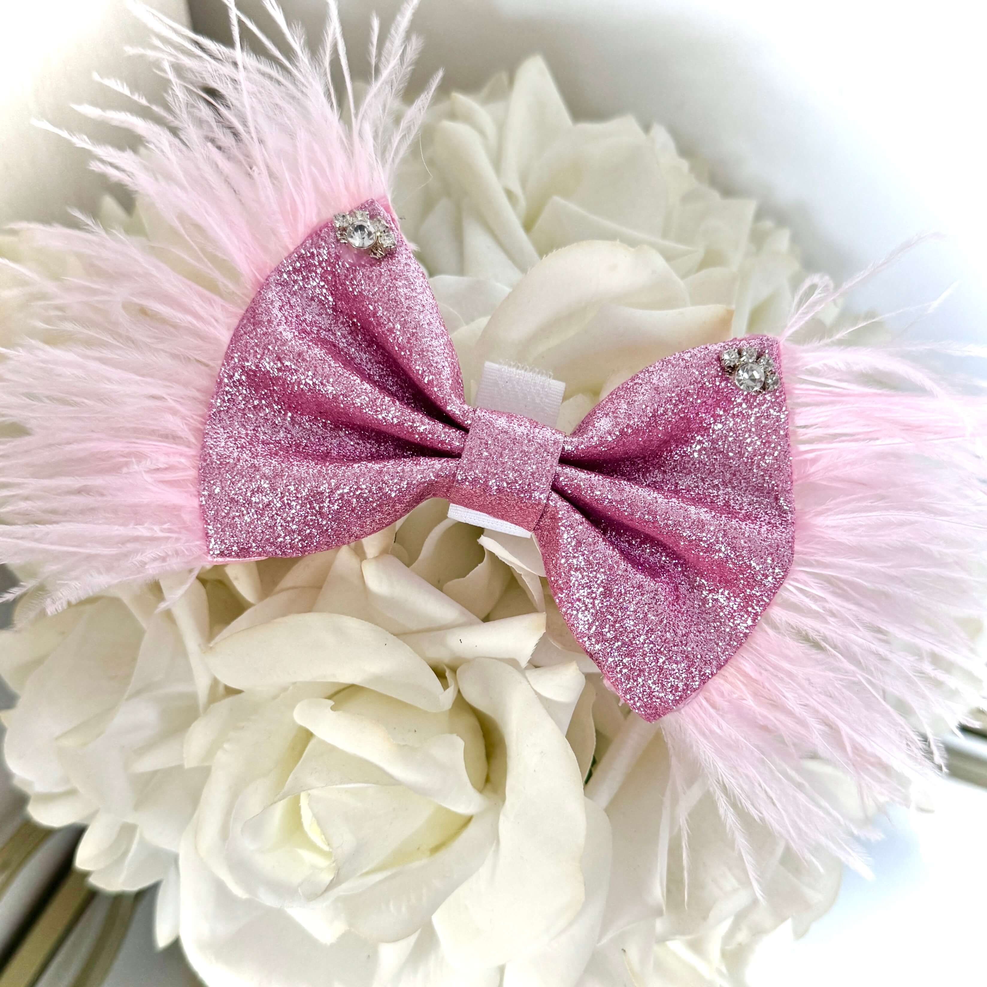 Little Luxe Glitz & Glam Pink Bow -Flocking Fancy – tinypawcouture