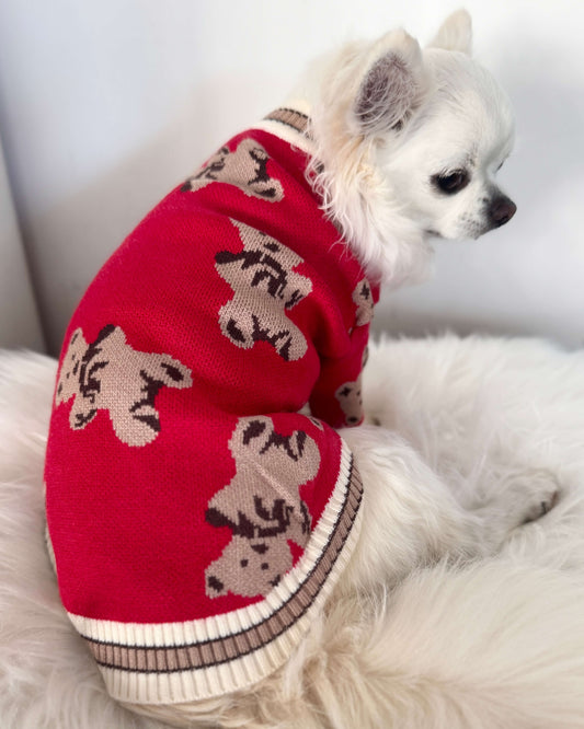 Teddy Luxe Cardigan Red