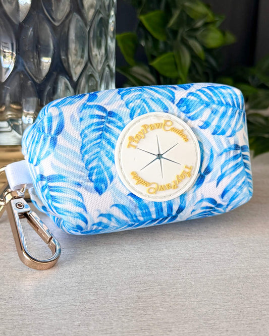 Little Luxe Blue Leaf Waste Bag Holder