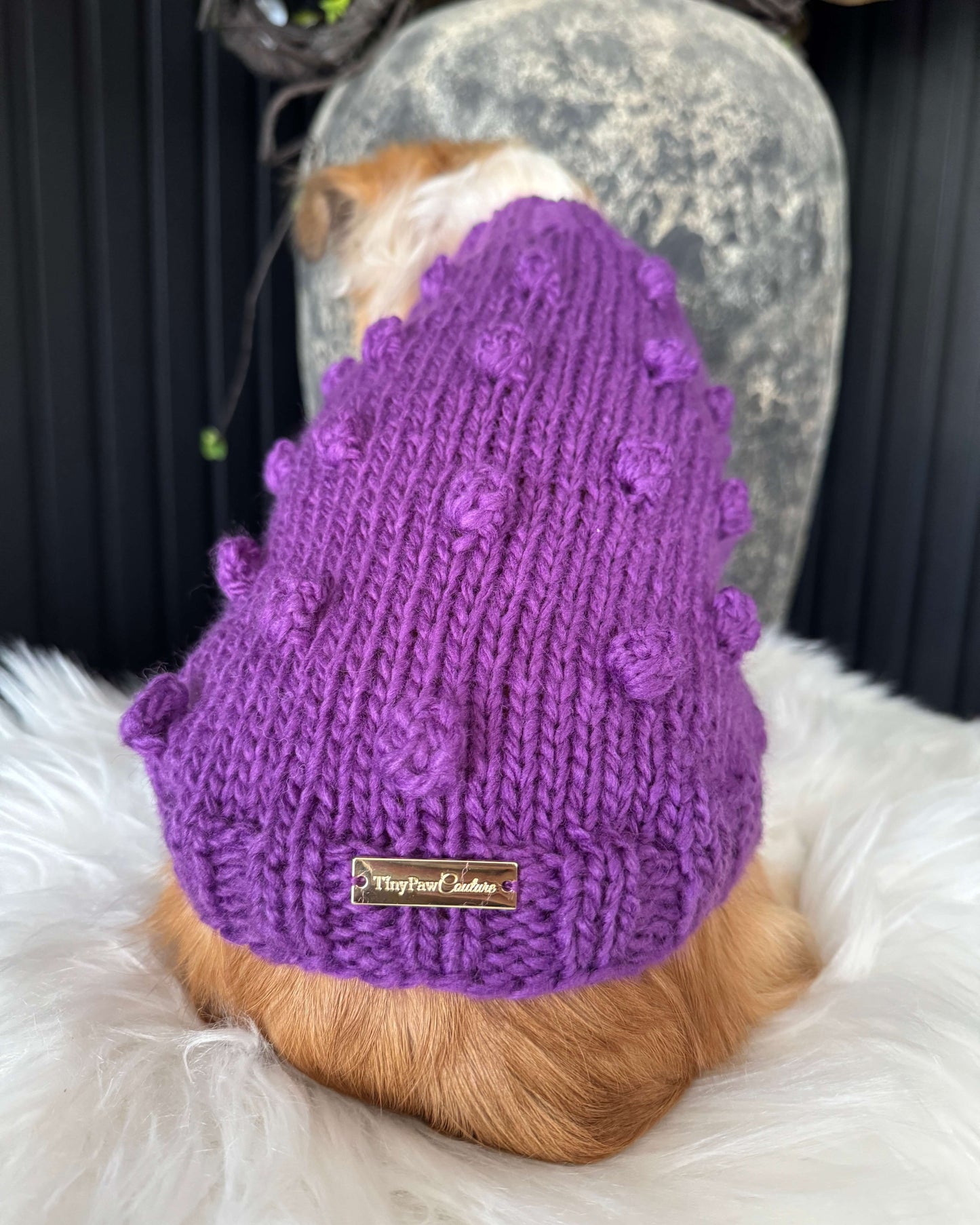 Pom Pom Knit Purple