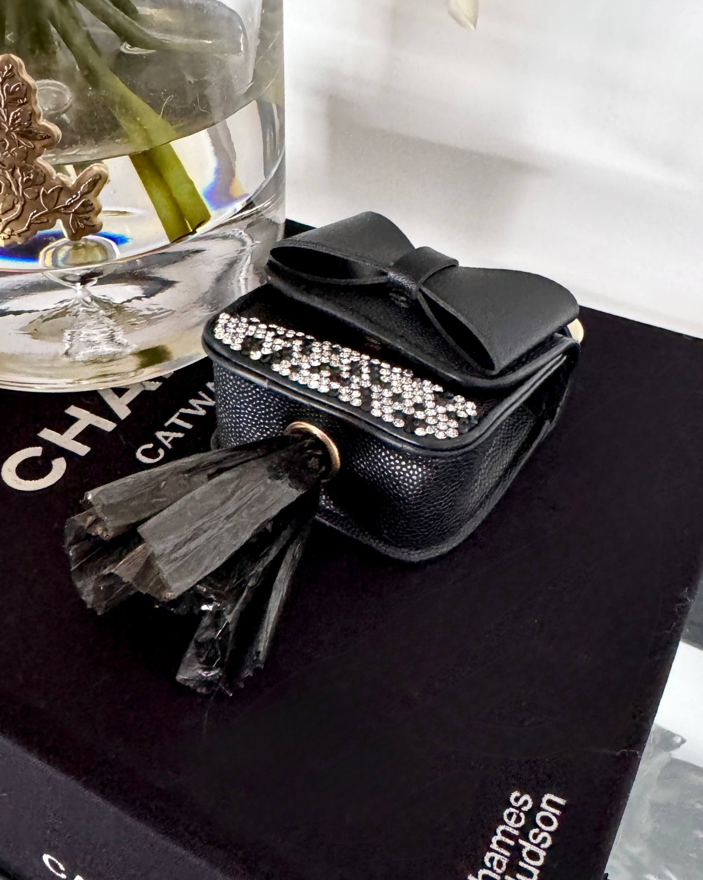 Luxury Bunny Bow Waste Bag Carrier Black