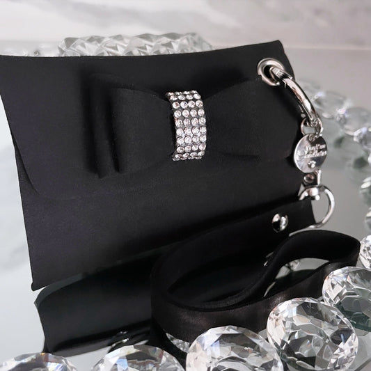 Diamanté Black Waste Bag Holder